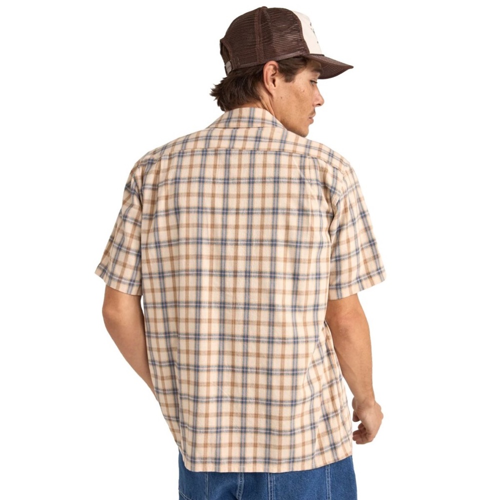 Rhythm Size Medium Short Sleeve Button Down Shirt Check Plaid